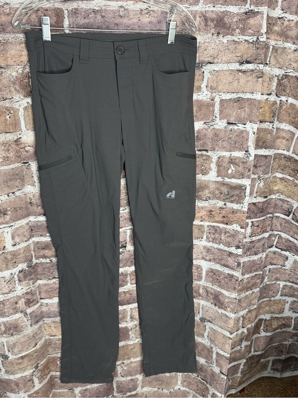 Eddie Bauer First Ascent Womens 6 Gray Hiking Pants Stretch Zip Pockets